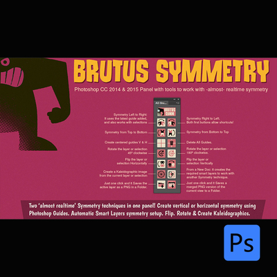 PS 镜像对称插件AD Brutus Symmetry v1.7