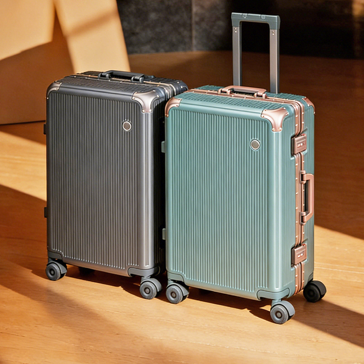 袋鼠铝框款行李箱万向轮皮箱拉杆箱28旅行箱20登机箱子24寸26男女