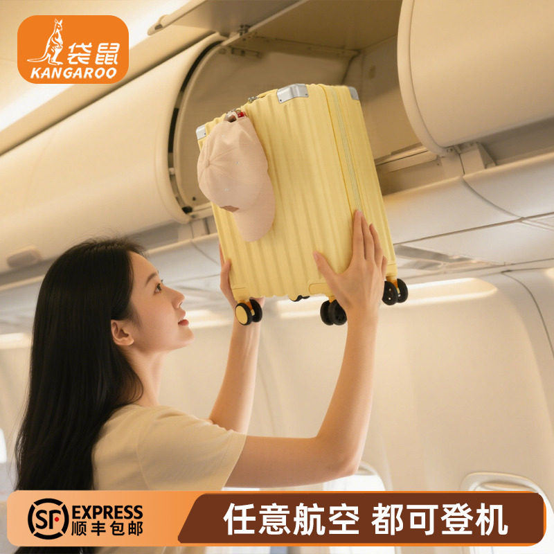 袋鼠行李箱14寸可登机20X30*40cm乘春秋航空小型旅行拉杆迷你小13