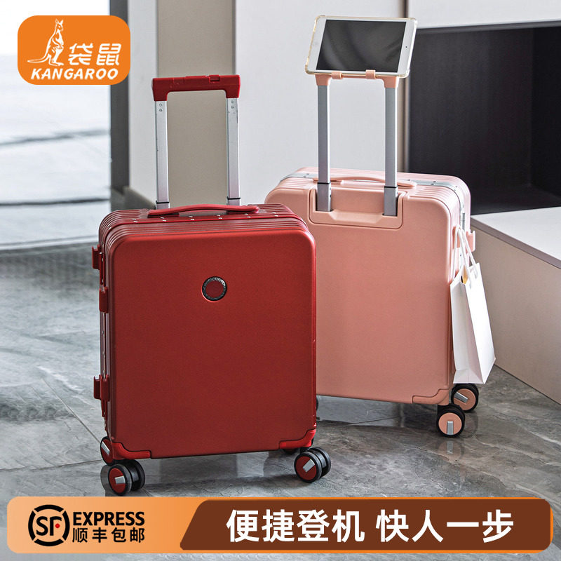 【袋鼠正品】红色小行李箱结婚
