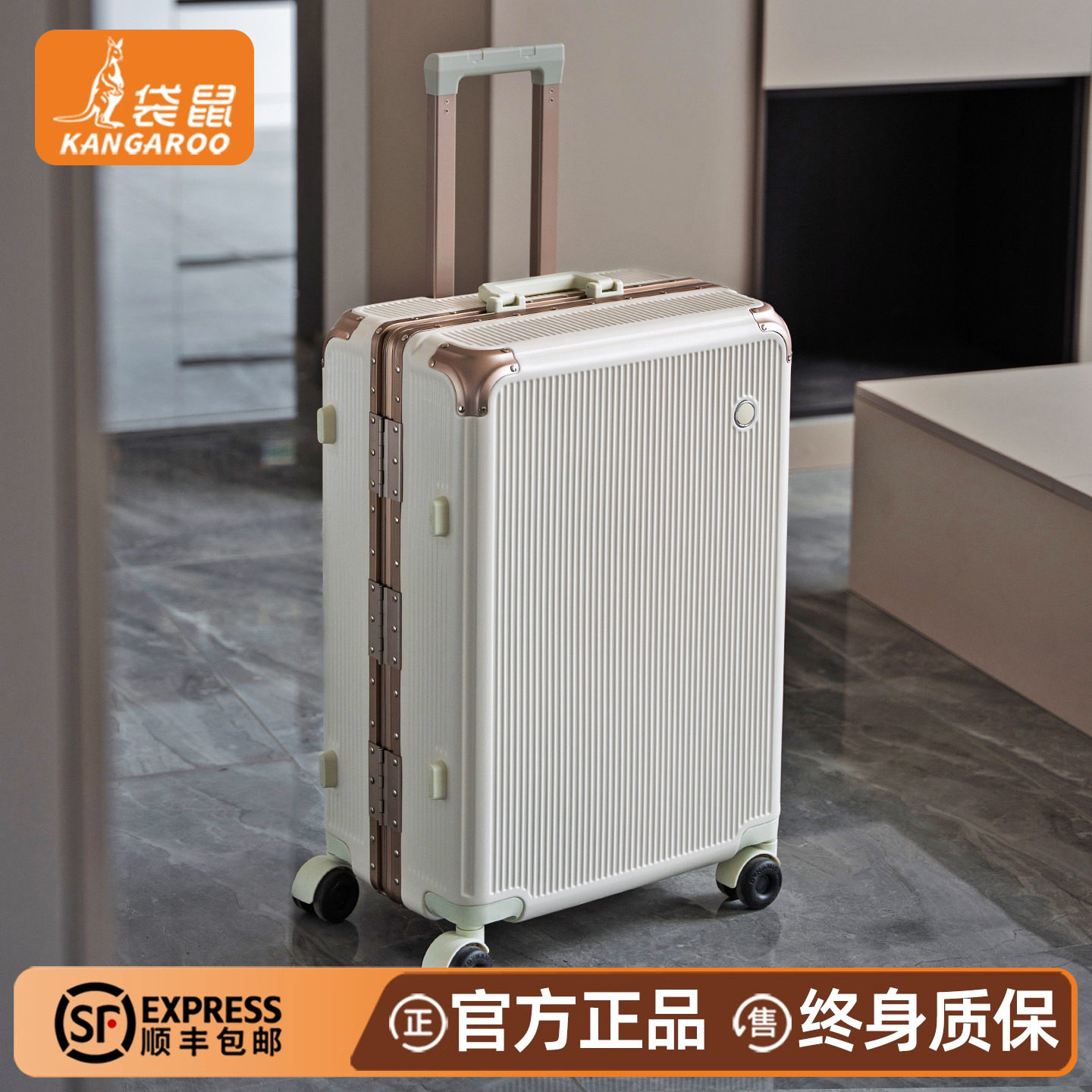 袋鼠行李箱可上飞机20寸登机结实耐用加厚拉杆密码旅行皮箱子24女