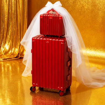 【袋鼠正品】红色高级感行李箱