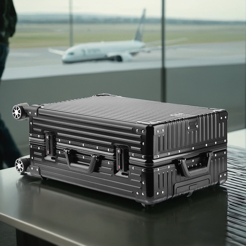 全铝镁合金拉杆箱万向轮登机箱