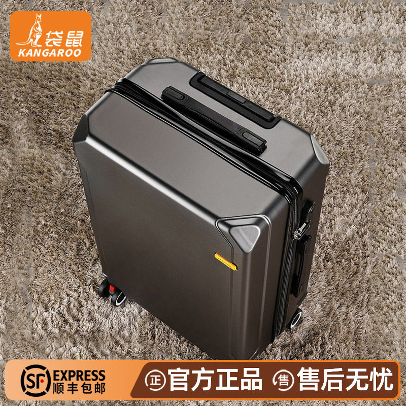 袋鼠行李箱拉链款男生2026年新款结实耐用拉杆密码旅行皮箱子20寸图片