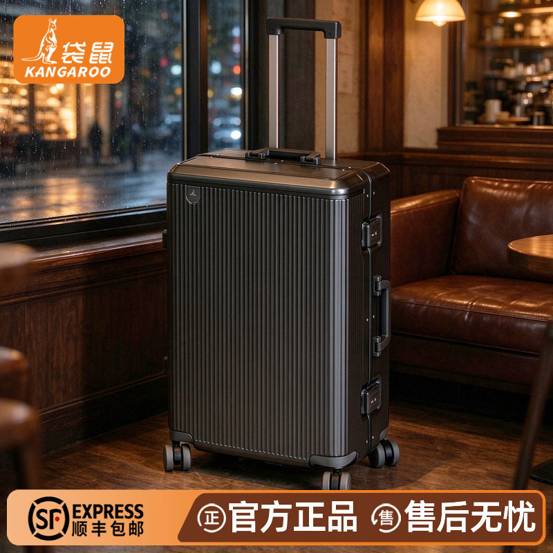 袋鼠20寸登机商务拉杆旅行箱男士