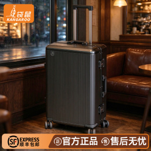 袋鼠旅行箱式行李箱男生20寸登机皮箱男款2026新款商务拉杆行旅箱