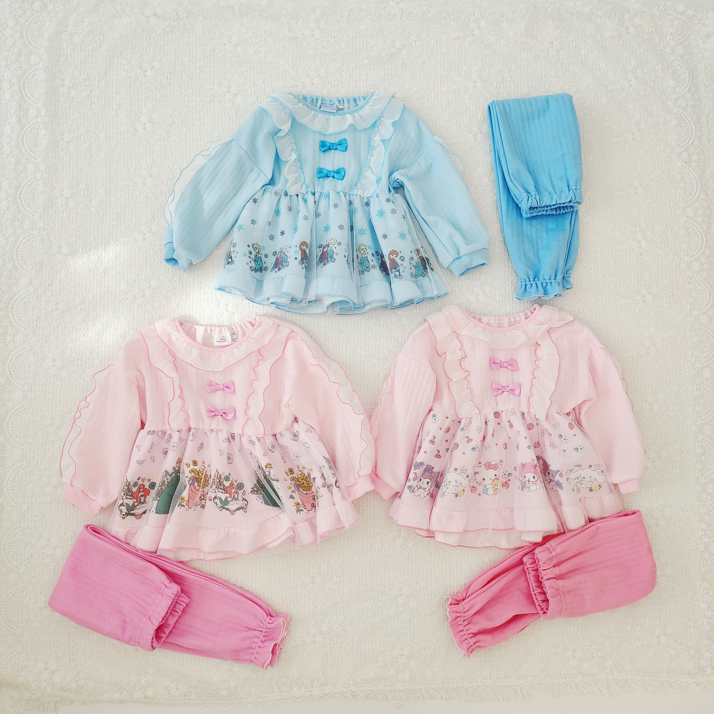 日单PRIN家&迪家联名家居服套装秋季新款女童公主套装甜美可爱