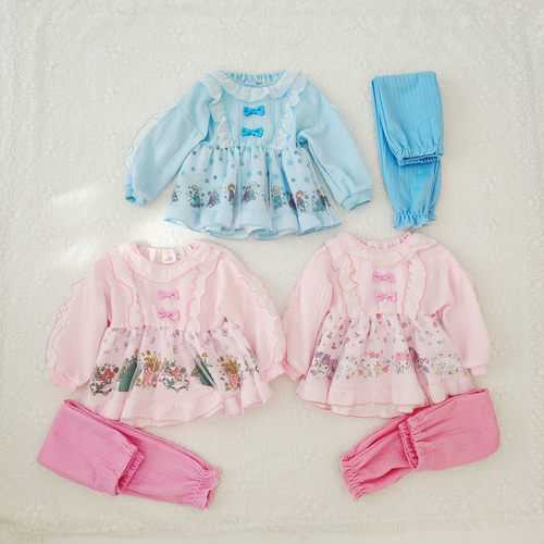 日单PRIN家&迪家联名家居服套装秋季新款女童公主套装甜美可爱