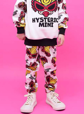 纯原日单黑超奶嘴hysteric min刺绣加绒爆温儿童卫裤潮酷时尚