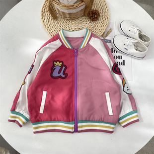 日单breeze海贼王合作款拼接色女童夹克外套休闲时尚春秋季百搭