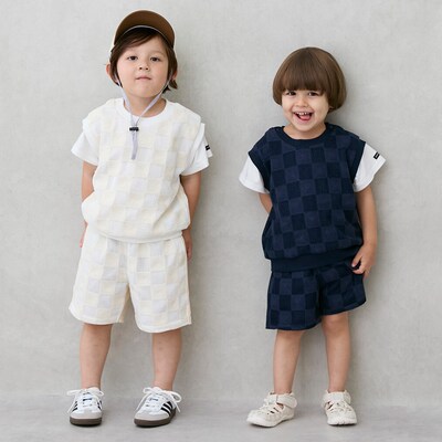 纯原日单钢琴旗下Pm25新款夏款儿童方格刺绣短裤柔软舒适吸汗透气