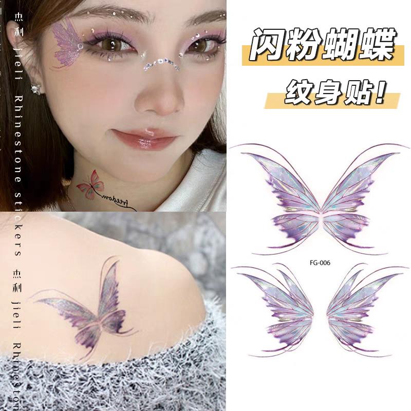 蝴蝶纹身贴防水持久锁骨性感