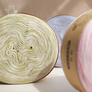 200g大团段染色毛线球 4股混色羊毛绒 手工编织线 锦色 毛儿手作