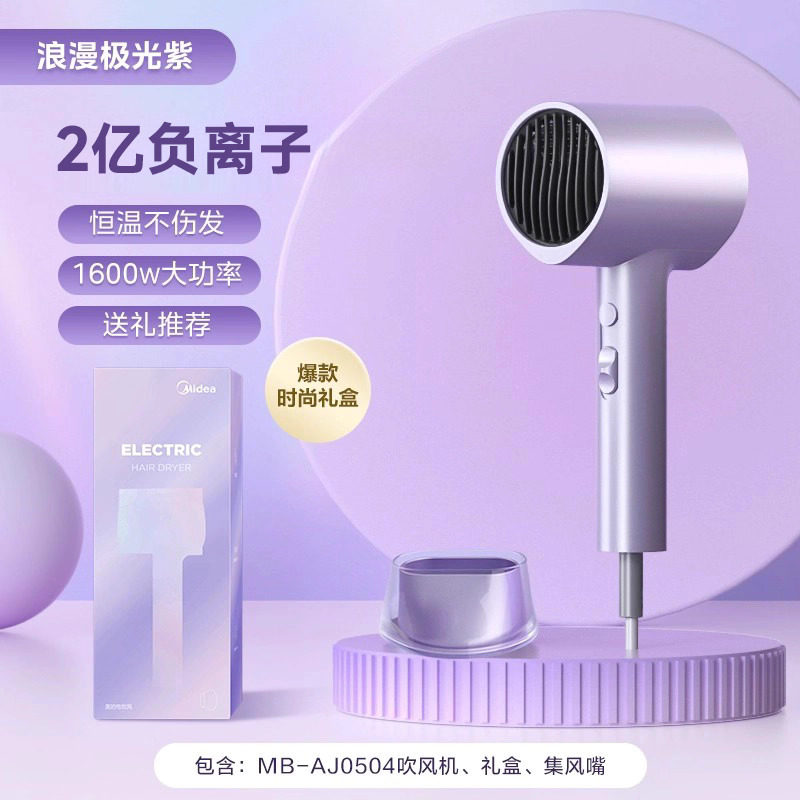 美的吹风机家用大风力负离子护