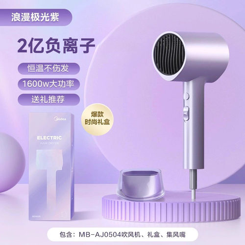美的吹风机家用大风力负离子护