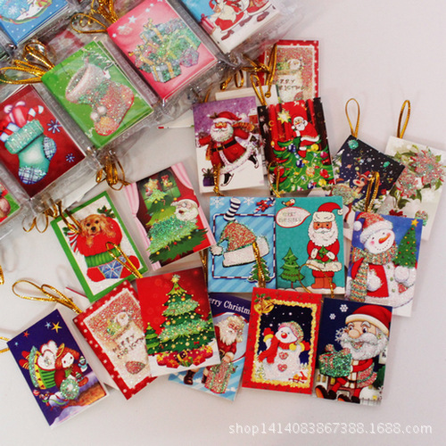 10张圣诞小卡片小号大号迷你小卡片迷你贺卡圣诞树挂饰装饰品祝福