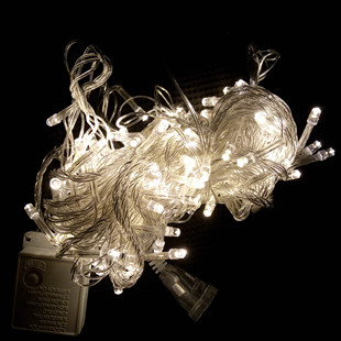 LED暖白灯串插电 电池款 10米 圣诞树灯串 3米节日装饰灯七彩灯