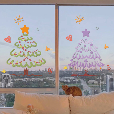 橱窗节日圣诞节静电贴纸