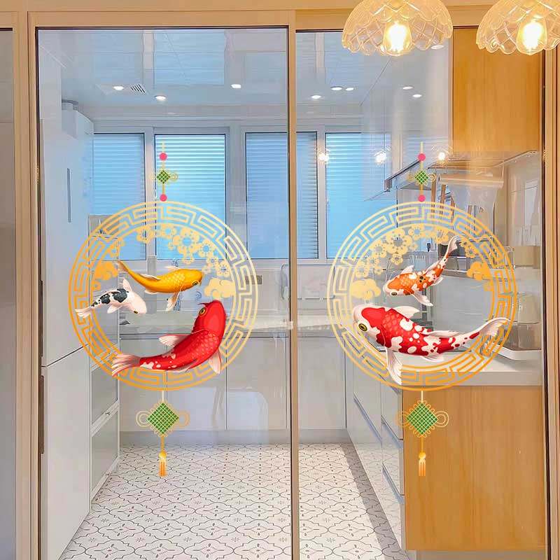 2026新年春节新款福字马年窗花中国结商铺玻璃门静电贴纸布置装饰