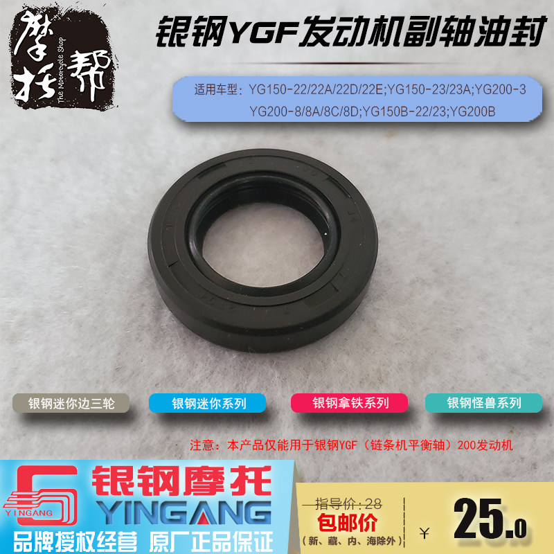 银钢YGF150/200迷你怪兽拿铁山地王原厂配件发动机副轴油封密封圈