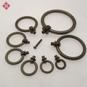 纯铜圆环柜门抽屉拉手铜拉环无缝圆环中式 仿古简约铜环拉手铜配件