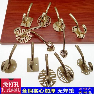 向军黄铜挂衣钩实心铜仿古免打孔
