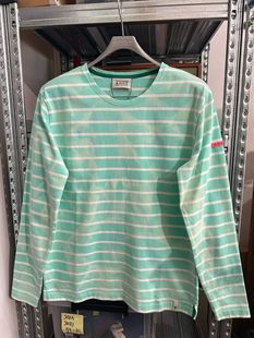 条纹吊染长袖 样品码 T恤 有一定厚度 胸围102 全棉 soda苏打男式