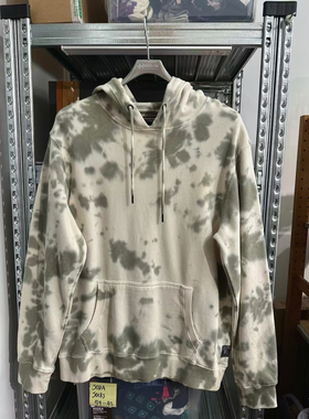PRPS紫制品男式重水洗扎染工艺连帽卫衣 M胸围110 微瑕特价不退换