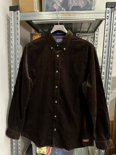 复古风条绒长袖 数据 衬衫 m到l 胸围108 样品码 soda苏打男式