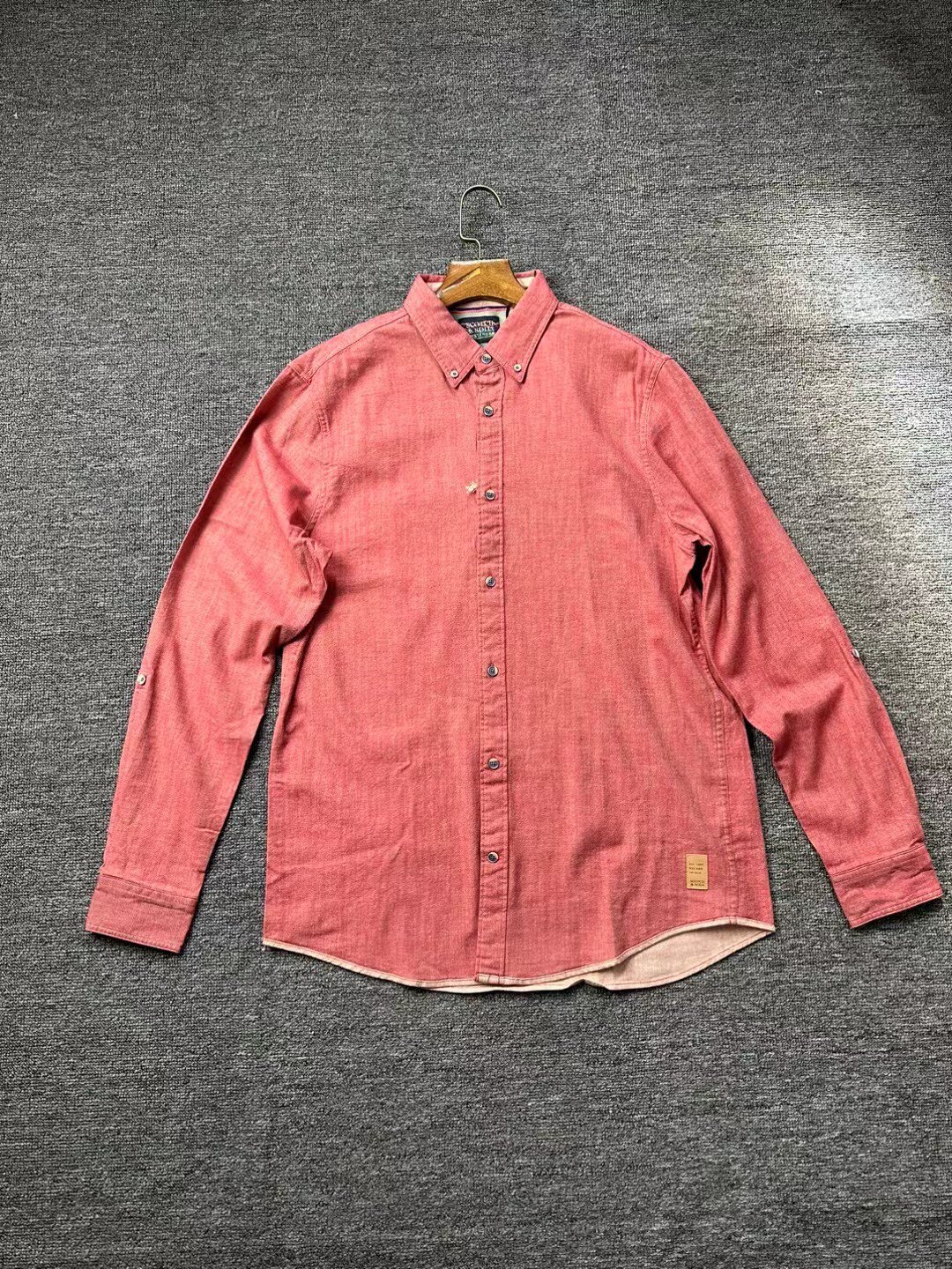 soda男式重工胡椒盐配色长袖衬衫 有一定厚度 m 胸围106 官价1600