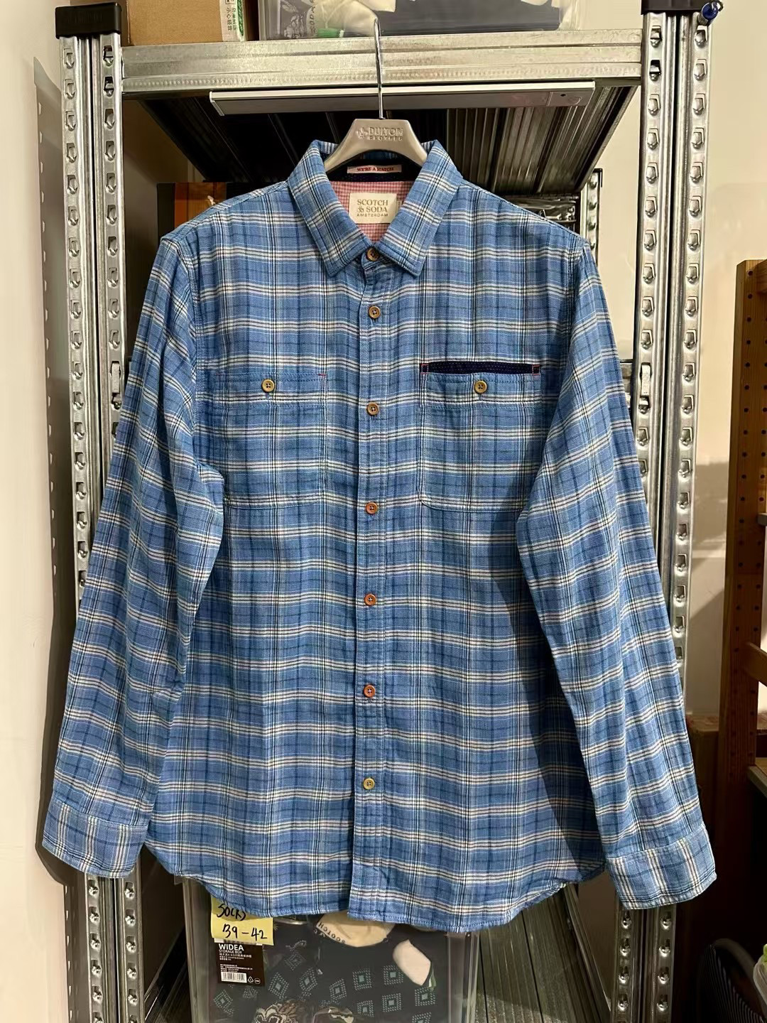 soda苏打男式复古格纹长袖衬衫 双层棉纱 全棉 M/L/Xl  官价2000