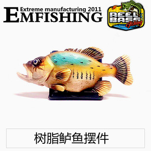 垂钓礼品树脂鲈鱼摆件路亚钓友馈赠礼物桌面饰品家庭装修装饰物鱼