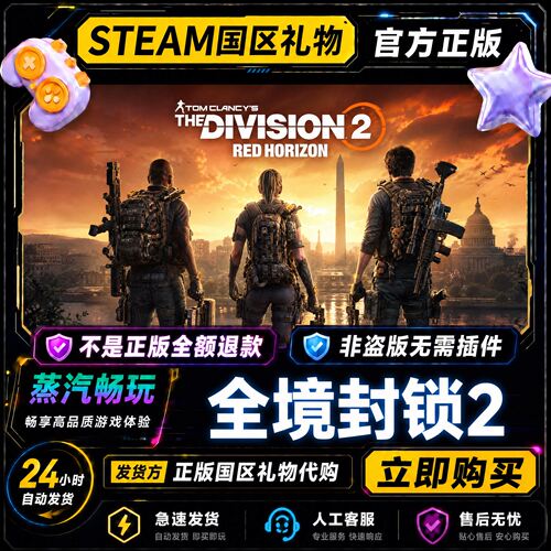Steam正版 全境封锁2 国区好友礼物激活码cdk 好友送礼 好友赠礼