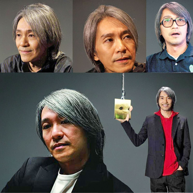 收脸型短直发周星同款假发高温丝