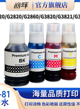 丽辉适用佳能Canon G1820 G2820 G2860 G3820 G3821 G3860墨仓式喷墨打印机GI-81黑色彩色兼容填充染料墨水