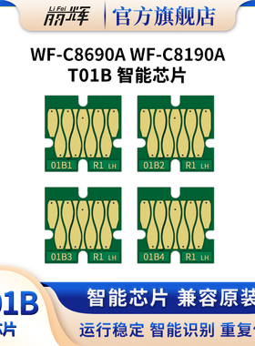 丽辉适用爱普生WF-C8690a WF-C8190a 喷墨打印机 EPSON T01B1 T01B2 T01B3 T01B4黑色彩色填充连供墨盒墨水