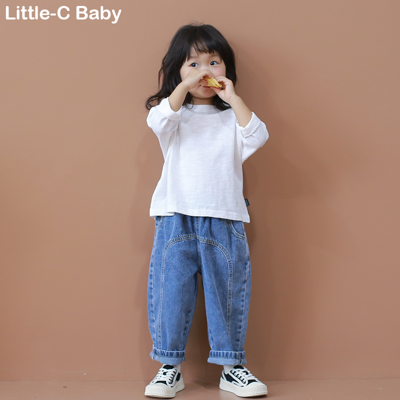 巨百搭！儿童纯棉宽松潮范牛仔裤