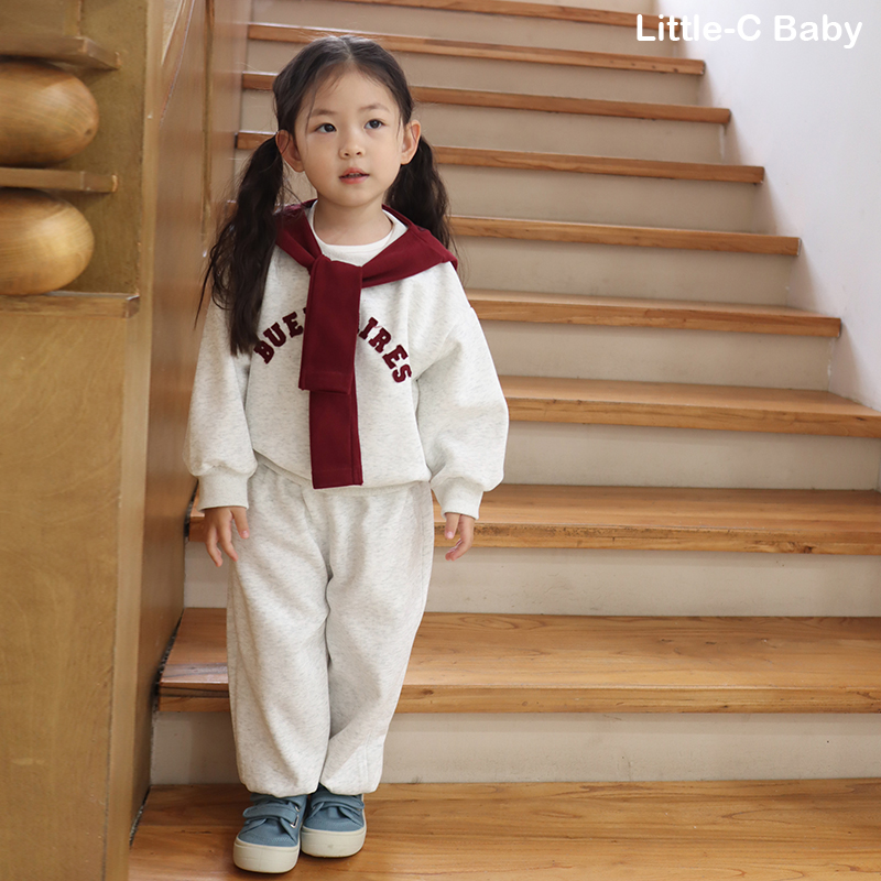 私藏高级感~韩国女童2025秋装新款披肩卫衣+卫裤纯棉运动两件套