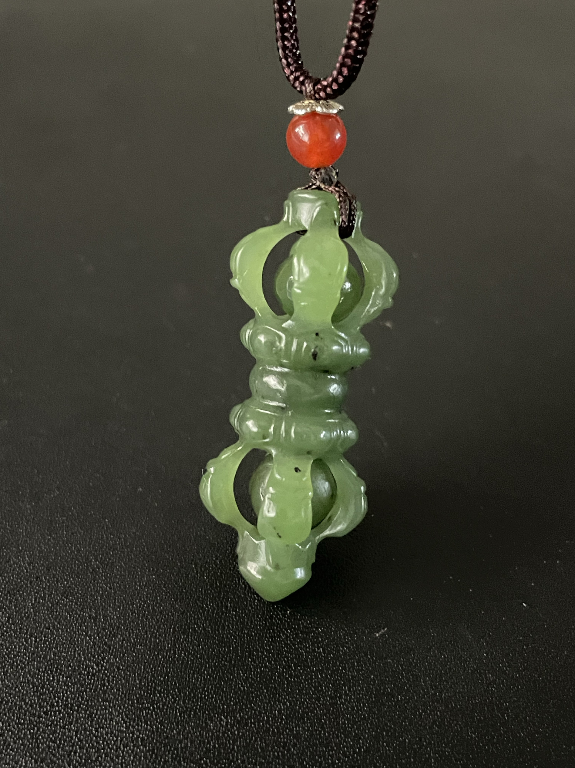 和田玉碧玉降魔杵吊坠男金刚杵挂件