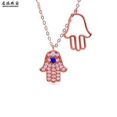 俄罗斯585彩金灵动恶魔之眼项链