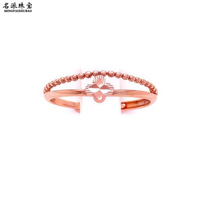 俄罗斯585彩金双层四叶草款戒指