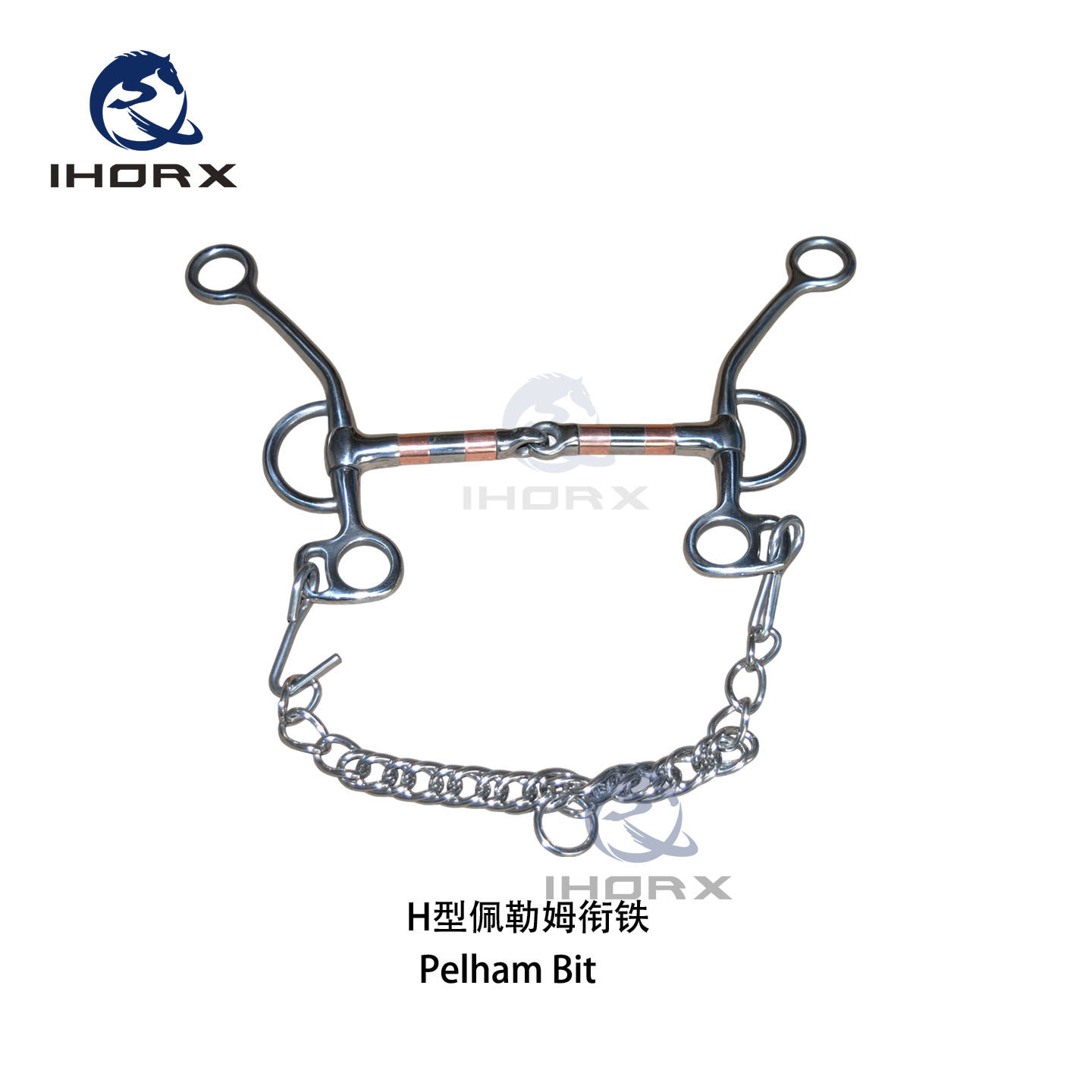 不锈钢H型马口衔铁佩勒姆衔铁马嚼子铜辊防滑马术训练Pelham Bit