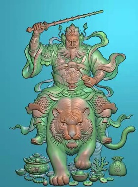 钟馗精雕图雕刻图激光雕刻