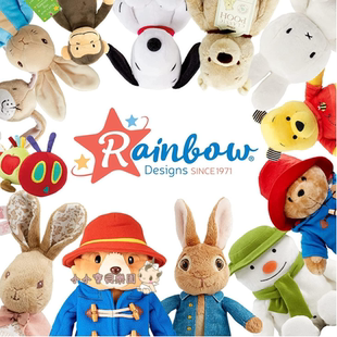 彼得兔好饿毛毛虫安抚玩偶布书牙胶 复古威尼 rainbow designs