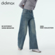 新款 复古牛仔裤 宽松休闲日常 didimax春季 直筒复古长裤 女C57394