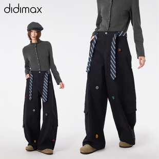 新款 休闲弯刀裤 大口袋工装 编织纽扣点缀 女W55656 裤 didimax冬季