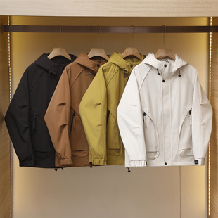 户外工装 城市机能 夹克连帽软壳休闲外套 新款 春季 防风防泼水 男士