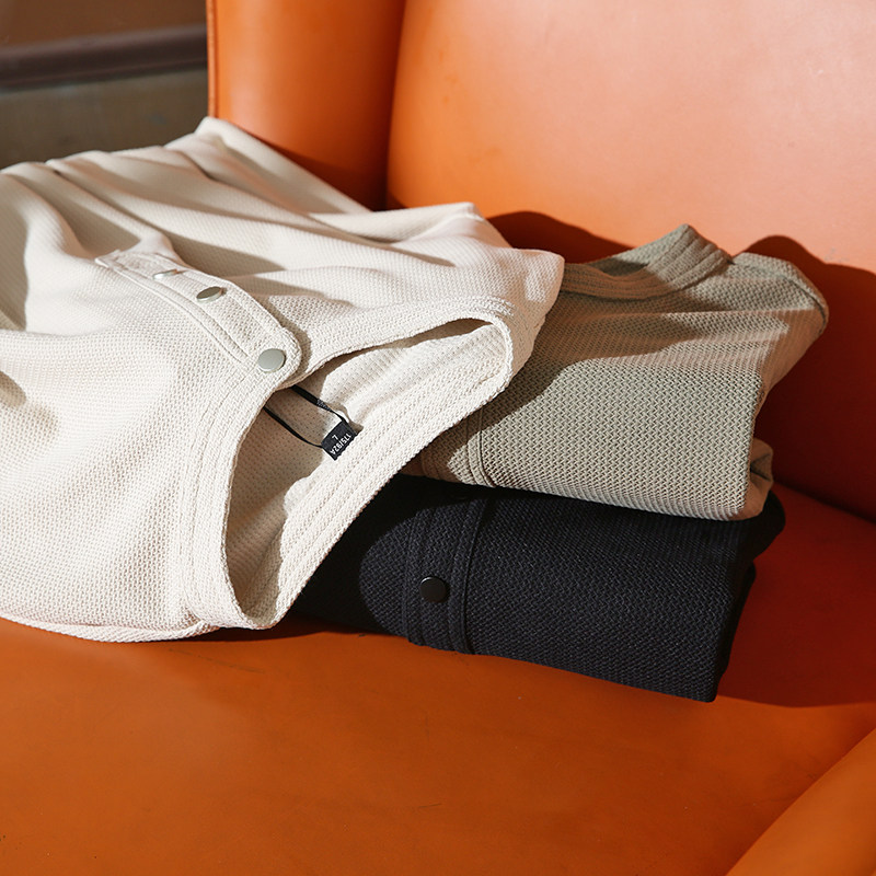 美式尖货 复古亨利领 透气针织肌理秋季男士休闲长袖卫衣宽松上衣,男装,卫衣,淘宝优惠券,粉丝福利购,淘宝优惠卷