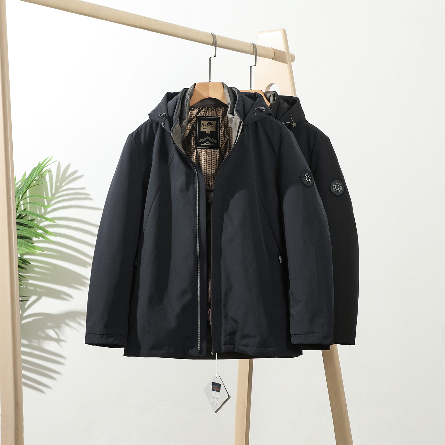 户外强货！90鹅绒内胆！男士冬季三合一防风保暖连帽羽绒服外套潮