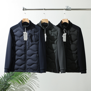 轻奢线！无缝压胶90绒+空气棉拼接 男女情侣款防风保暖立领羽绒服